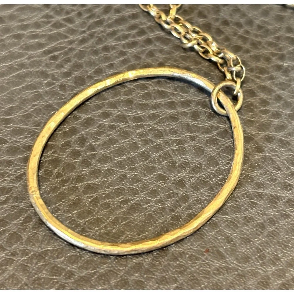 Alwand Vahan Large 14K Gold Vermeil Sterling Silver Modernist Pendant Necklace